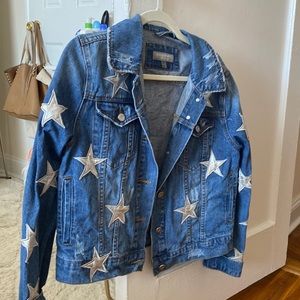 Denim star printed jacket